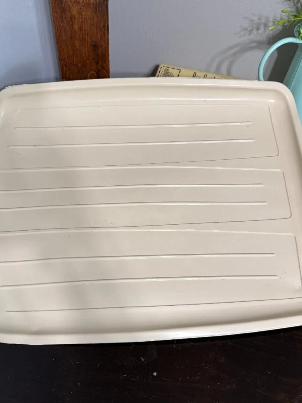 Rubbermaid Dish Drainer Tray 20”x15” Cream Colored 1181 Vintage Large Old Stock
